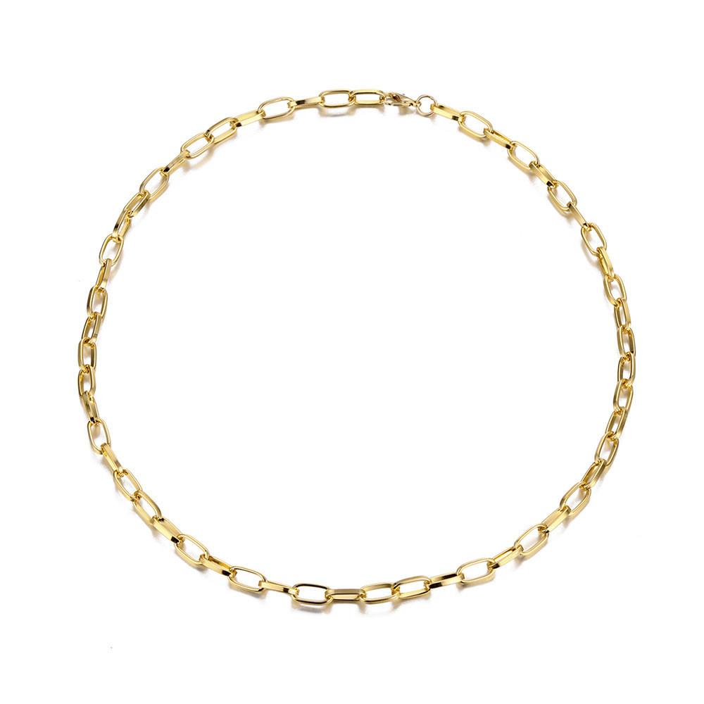 

Современное геометрическое ожерелье-цепочка для женщин, гладкая легкая бижутерия из сплава для повседневной носки