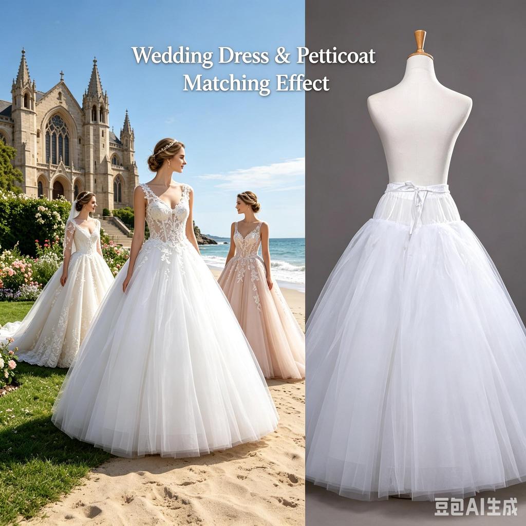 Fluffy 4/6/8 Layers Design No Hoop Petticoat Wedding Dress Crinoline Bridal Ball Gown Underskirt Lined Skirt Party Dress Cosplay