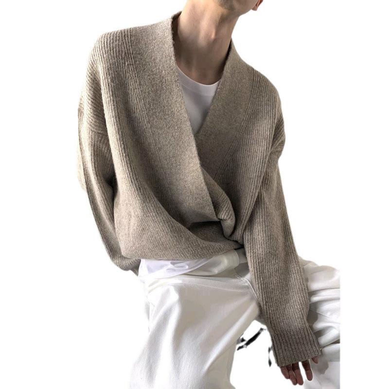 Unisex Korean Style V-Neck Knitwear Sweater Cardigan - Autumn/Winter Loose Fit