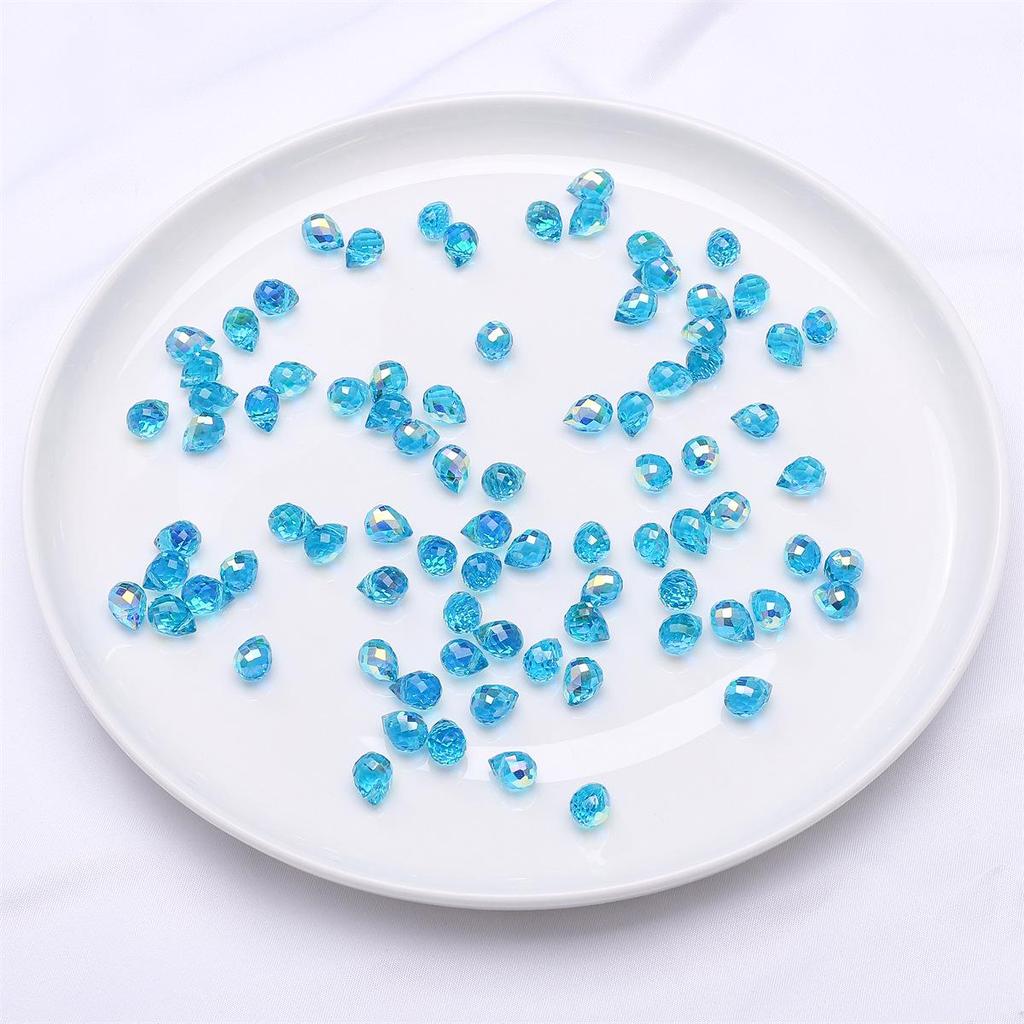 9x8mm Iridescent Glass Crystal Teardrop Beads for DIY Bracelet and Necklace Jewelry Making