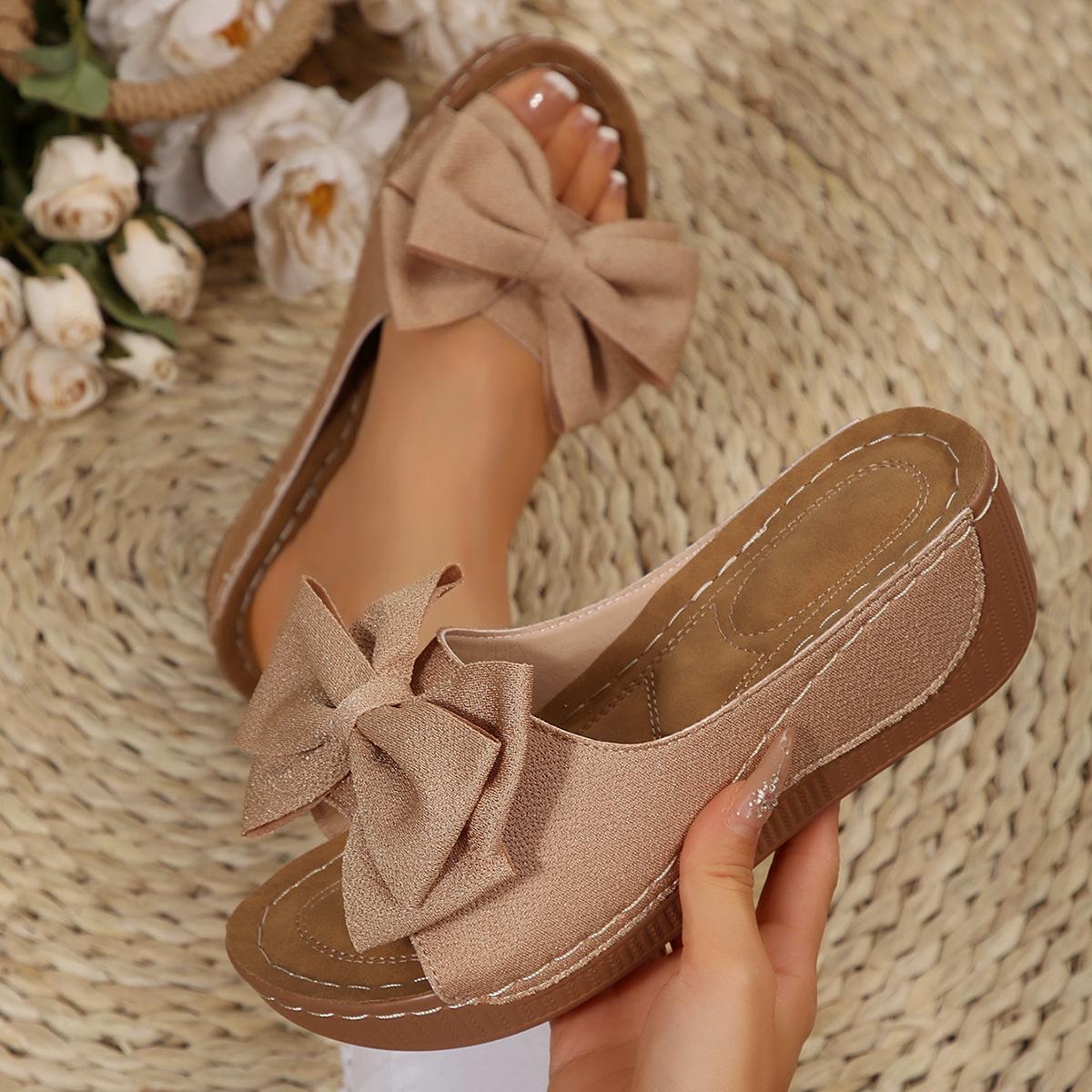 

Fashion Women Wedge Slippers Comfortable Luxury Woman Shoes Open Toe Fashion Sandals 2025 New Summer Slippers Lightweight Slides Women 36
