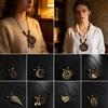 Boho Sweater Chain Hollow Leaves Clothing Pendant Vintage Necklace  Gifts
