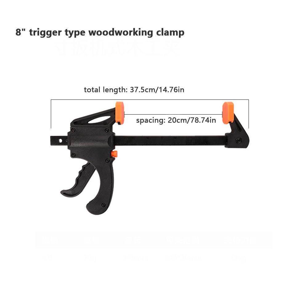 Woodworking Work Bar Clamp Clip Kit 4 Inch 8 Inch Quick Ratchet Release Speed Squeeze Hand Woodworking Tools