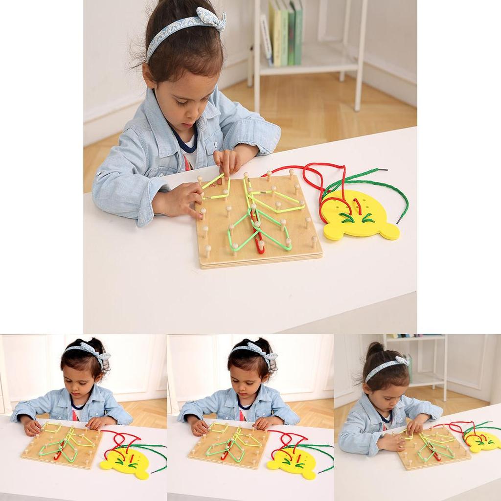 Wooden Multipurpose Cord Organizer For Kids With Diy Features For Early Education