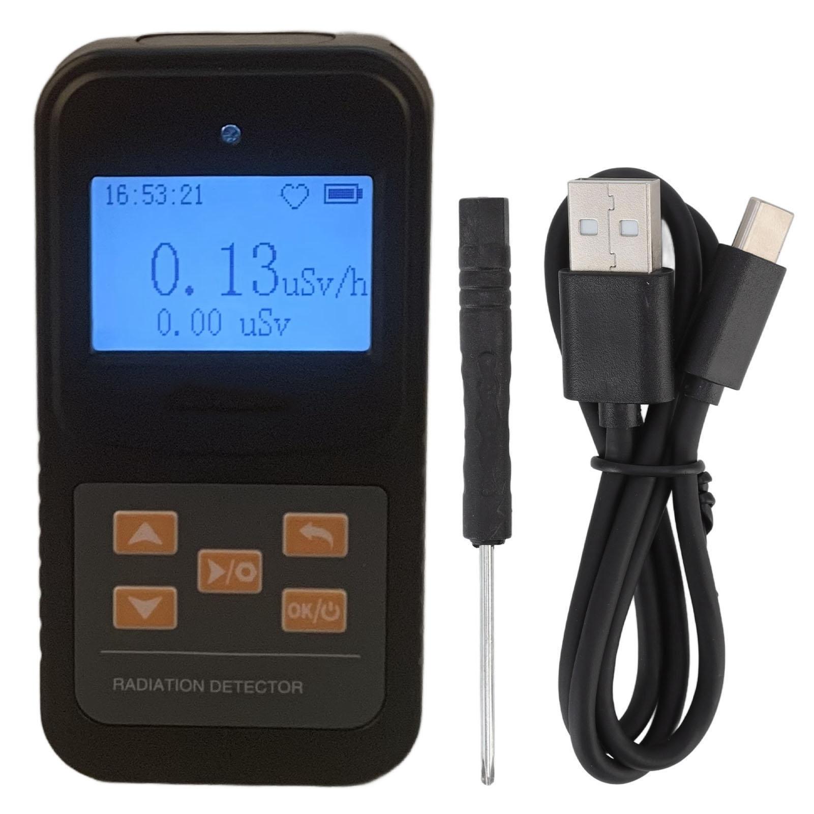 

Детектор ядерного излучения Высокая чувствительность 2 режима питания Двойная функция сигнализации Портативный чёрный