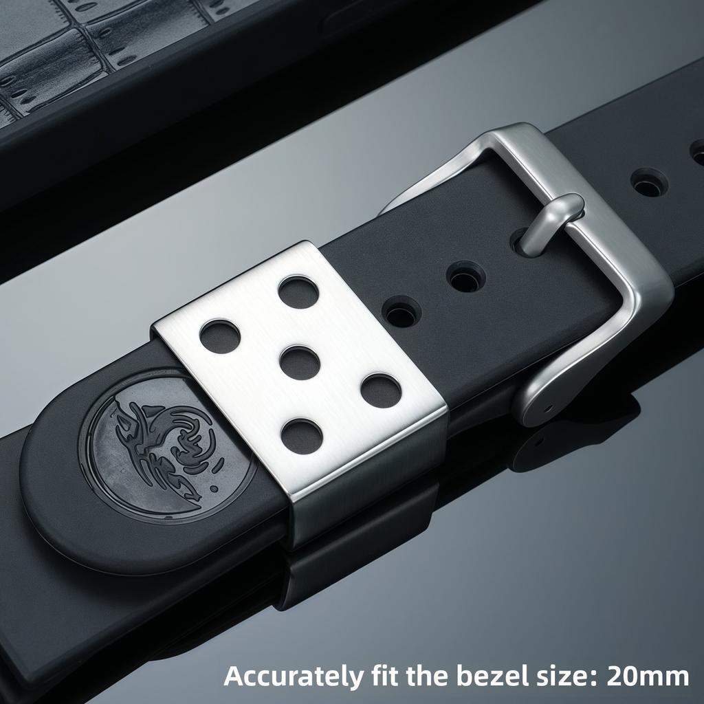 Silicone Strap Metal Ring For SEIKO No.5 Water Ghost Rubber Strap Metal Movable Holder Accessories Stainless Steel Ring 20mm