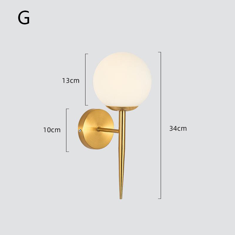Modern Minimalist Bedside Wall Lamp Nordic Creative Corridor Aisle Glass Led Wall Lights Indoor Living Room E27 AC 110V 220V