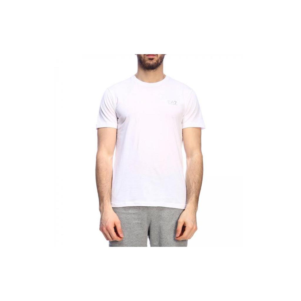 Emporio Armani Round Neck Small EA7 Short Sleeve T-Shirt Men Tops White 3GPT51-PJM9Z-0100