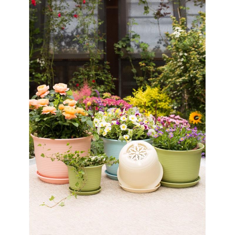 Durable Faux Ceramic Resin Flower Pot