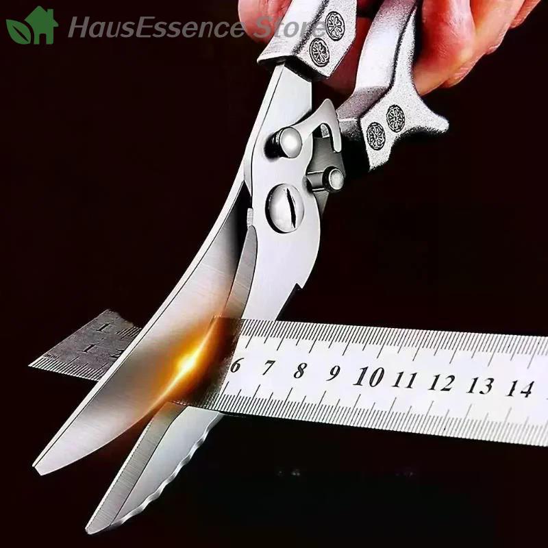 ※1Pcs Stainless Steel Chicken Bone Kitchen Shears For Meat Fruit Boning Fishing Hunting Camping Heavy Duty Kitchen5