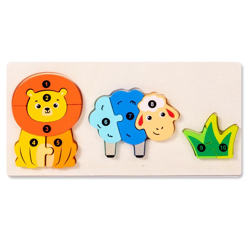 Cross-Border Animal Insect 3D Puzzle Building Blocks – Wooden Educational Toys for Kindergarten