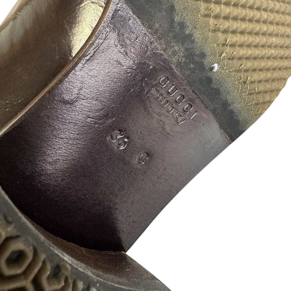 Gucci Με λογότυπο δερμάτινα loafers Καφέ δέρμα Γυναικεία Μεταχειρισμένα