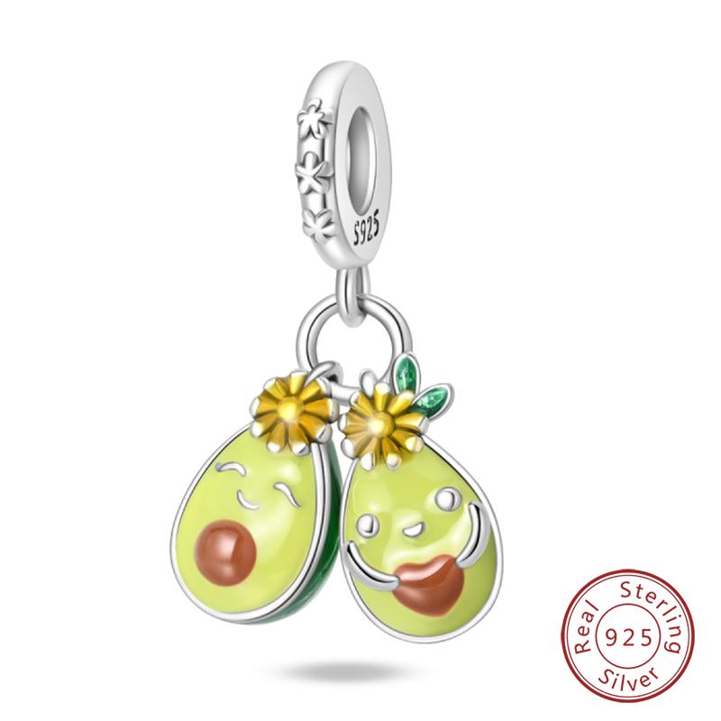

Authentic copper Charm Bead Charms Bead Charms Green Avocado Fruit Pendant Compatible With Bracelets Charm Bead Charms Women Jewellery Gift