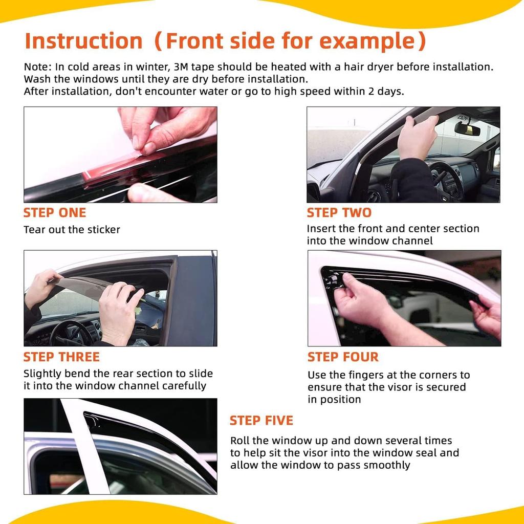 In-Channel Rain Guards Compatible With 2001-2005 Sport Trac 1997-2001 Mercury Mountaineer 1991-2001 Explorer Side Window Visor Wind Deflector Vent