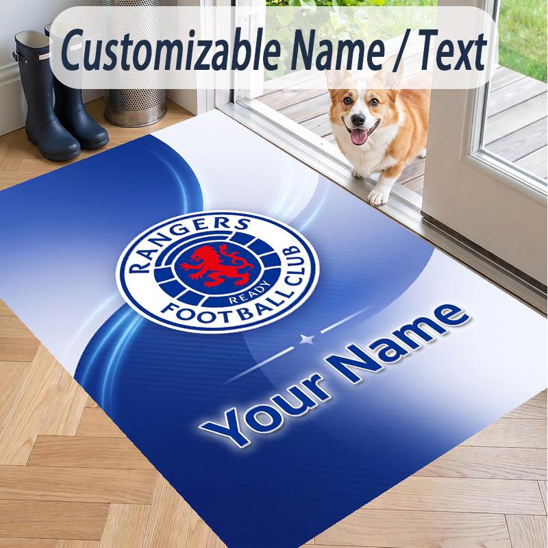 Custom Text Printed Rug Rangers FC Non Slip Floor Carpet For Home Room Decor