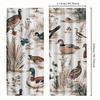 2pcs Elegant Mallard Duck Curtains - Brown & White   Nature-Inspired Design with Reed and Grass Print   Semi-Transparent for Bedro