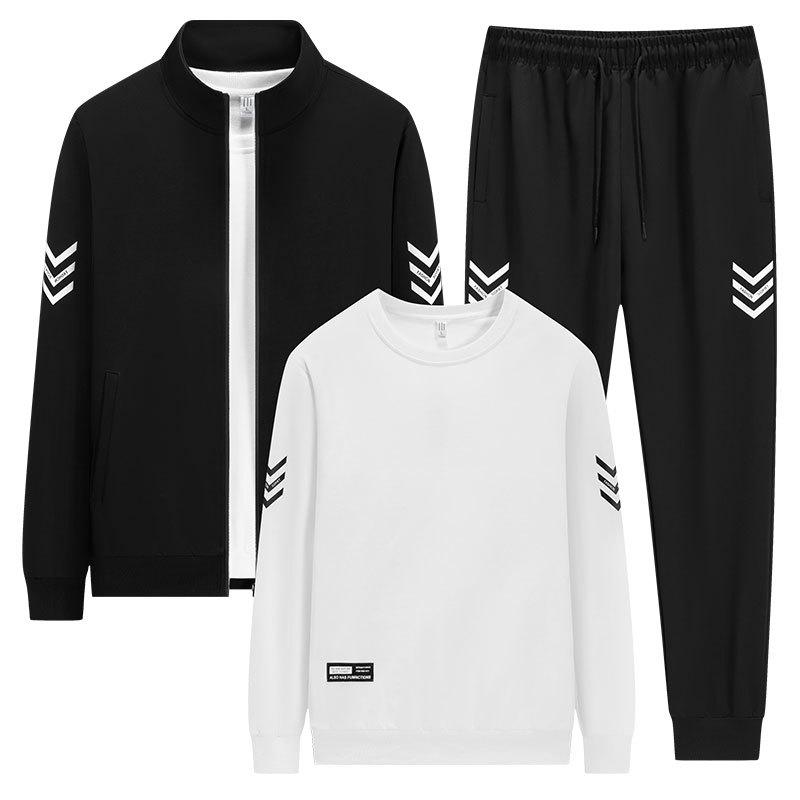 Big Size Hoodie Men's Suit Sports Suit Jacket Three Piece Set Casual Men's Cardigan Hoodie Pants
