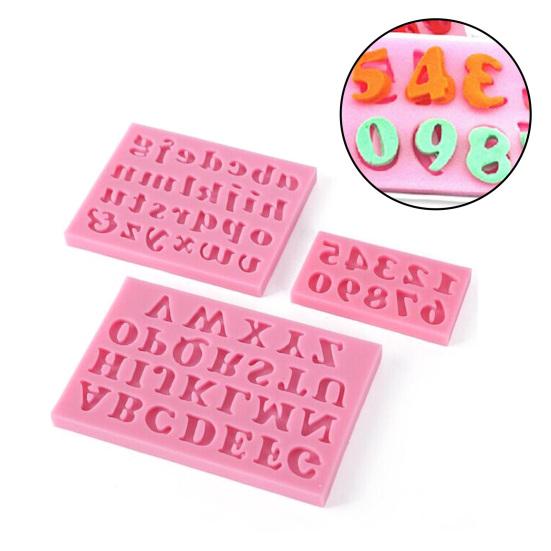 3 Stück Mini Buchstaben Zahlen Silikon Handgemacht Fondant Kuchen Dekorieren DIY Form