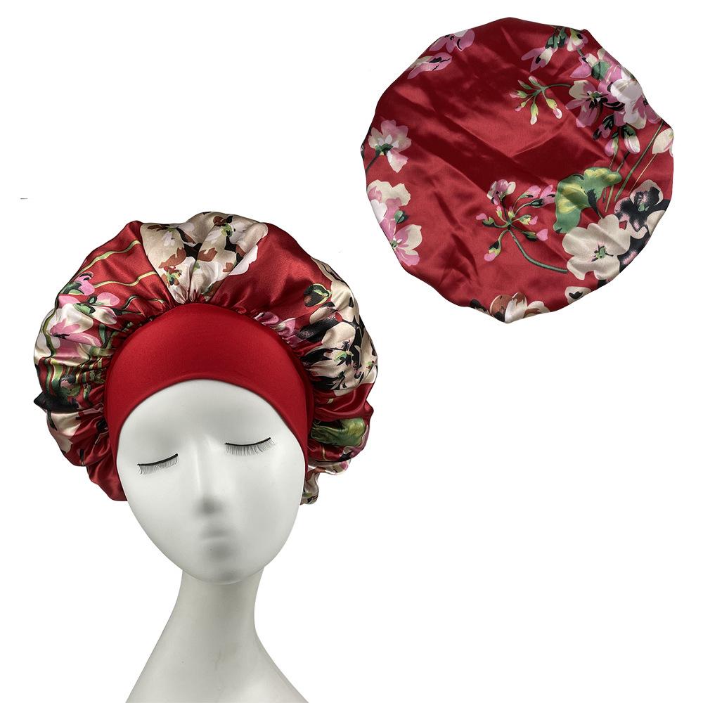 

Floral & Classic Print High Elastic Satin Wide Brim Sleep & Beauty Cap One Size