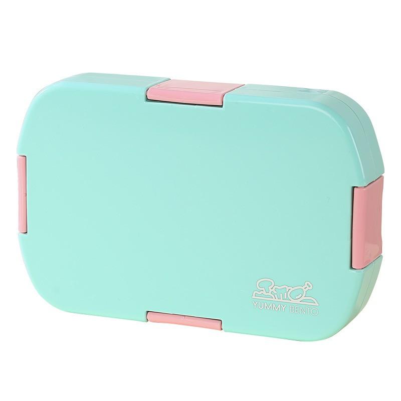 BPA-freie PP-Kinder-Lunchbox mit 4 Fächern, mikrowellengeeignet, auslaufsicher, stapelbar, für Schule und Outdoor