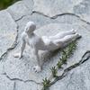 Yousheng Stable Base Ornament, 3D Printed Yoga Figure with White Matte Texture, Geometric Cross-Section Design Sculpture for Desk Tea