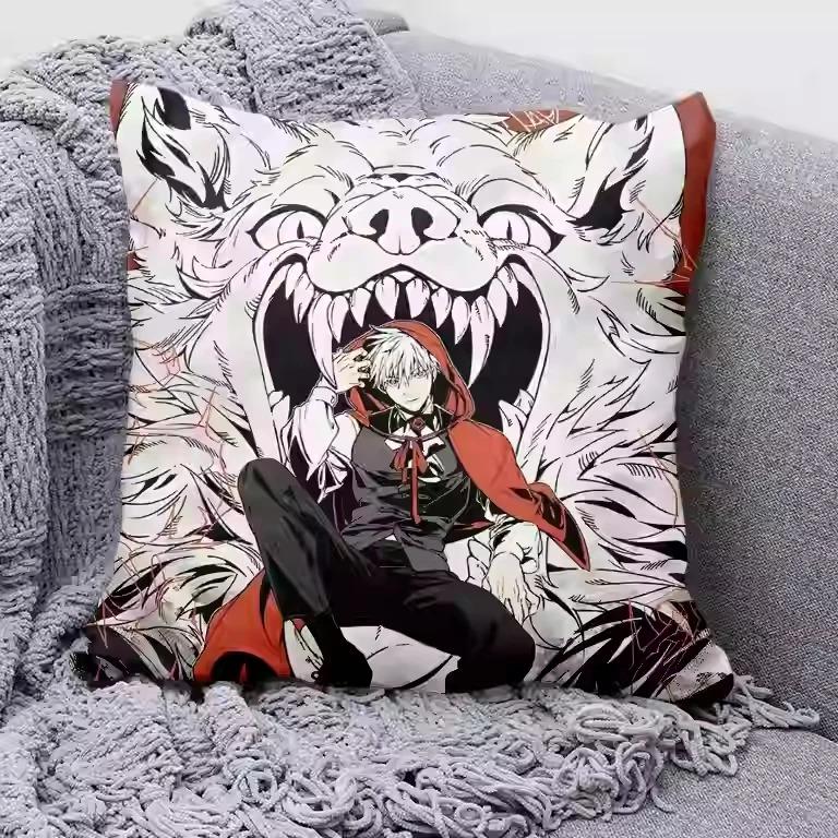 1Pc Anime Jujutsu Kaisen Pillow Cover, Polyester 2D Double-Sided Printed Cushion Case, Manga Character Throw Pillow, Home Decor,