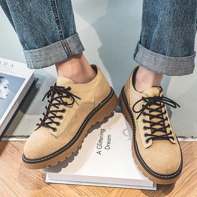 Fashion Mens Casual Outdoors Tooling Shoes Lace-up Cow Suede Leather Desert Shoe Breathable Platform Sneakers Worker Stylish Footwear