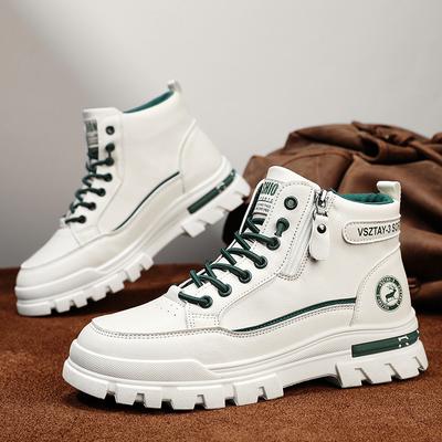 Ins High-top Leather Shoes Trendy Casual High-top Martin Boots Retro Wind Locomotive Big Yellow Boots