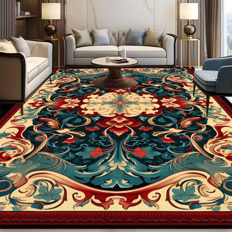 European Style Home Carpet Living Room Decoration Retro Rugs Hall Sofa Chair Anti-slip Floor Mat Room Decor Corridor Carpet