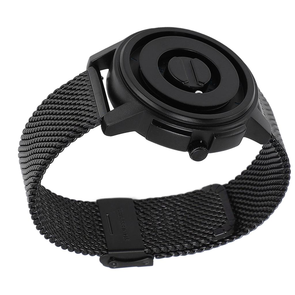 Magnetic Bead Floating Watch Stainless Steel Strap 30 Meter Waterproof Unique Pointer Design Unisex Quartz Watch Black
