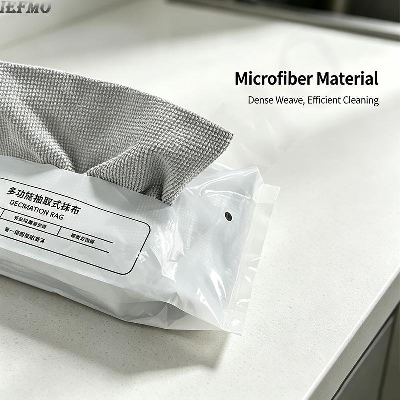 Draw-Out Microfiber Dish Wipes Super Absorbent Kitchen Towels,Reusable & Disposable Scrubber Sponges,Lazy Housework Cleaning Rag