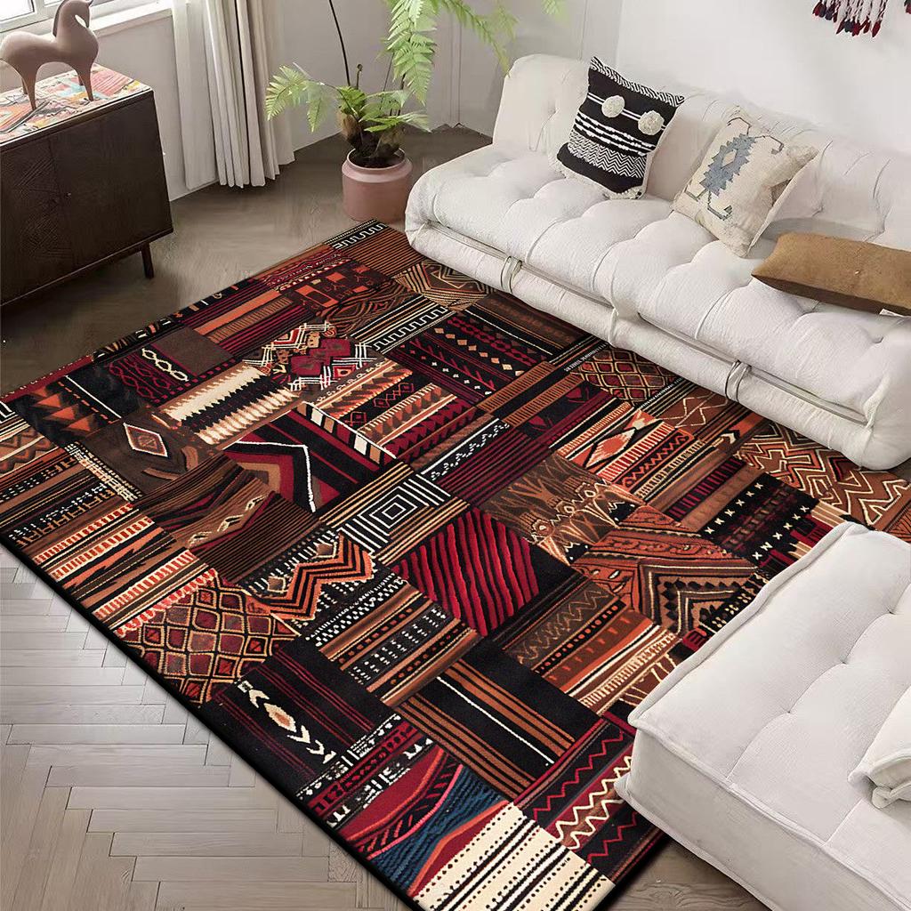 Living Room Decoration Carpet Large Area Retro Abstract Sofa Area Rug Nordic Style Bedroom Cloakroom Floor Mat Washable Non-slip