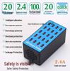 CE Certified 20-Port 100W Multi-USB Desktop Charger (ROHS, FCC, EU/US/UK/AU Specs)