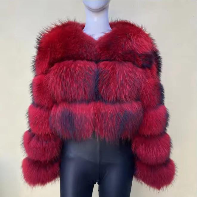 European and American Hot-Selling Imitation Raccoon Fur Patchwork Women's Coat