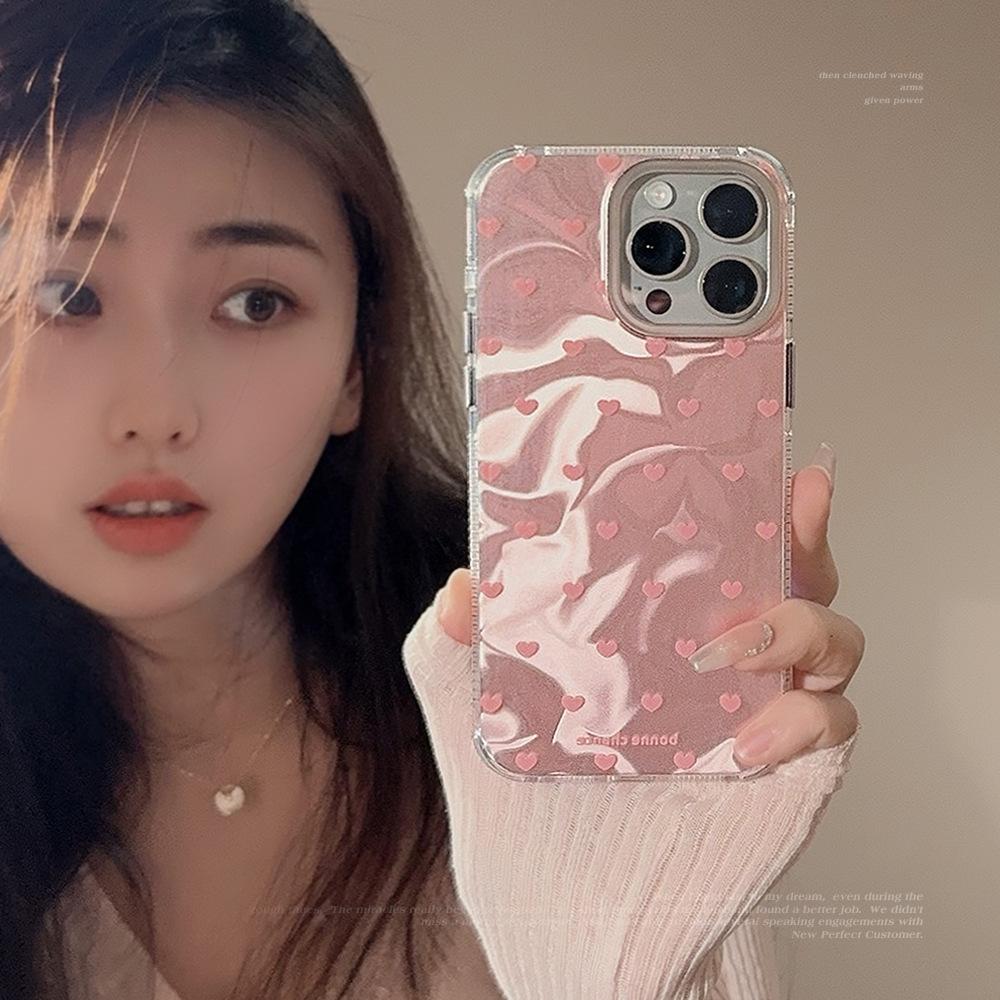 Simple Ins Love for IPhone 15 Apple 16 Phone Case 14pro Max Fresh 12 Hard 13 Water Ripples