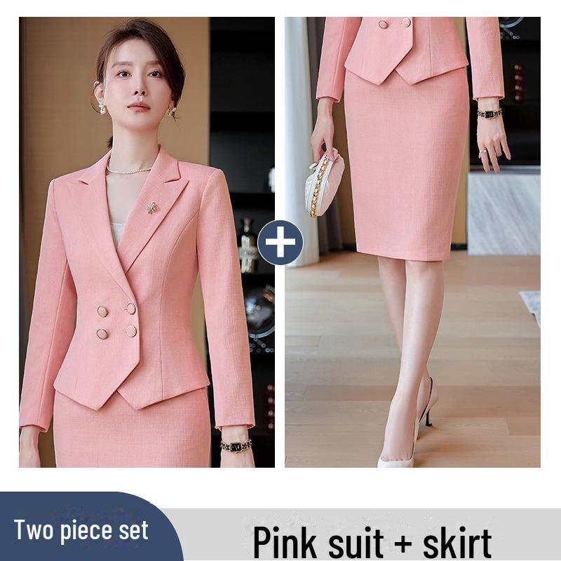 2024 Busaron Women's Professional Long-Sleeved Suit Skirt for Interviews and Sales Work 2319