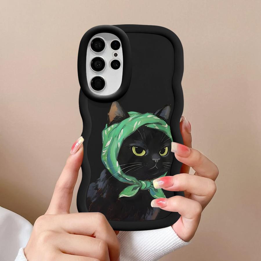 Soft Phone Cover Case for Samsung Galaxy S24 S21 S23 Plus A25 S22 Ultra S25 A26 S20 FE A36 A34 A35 A24 A54 A55 Cartoon Cat