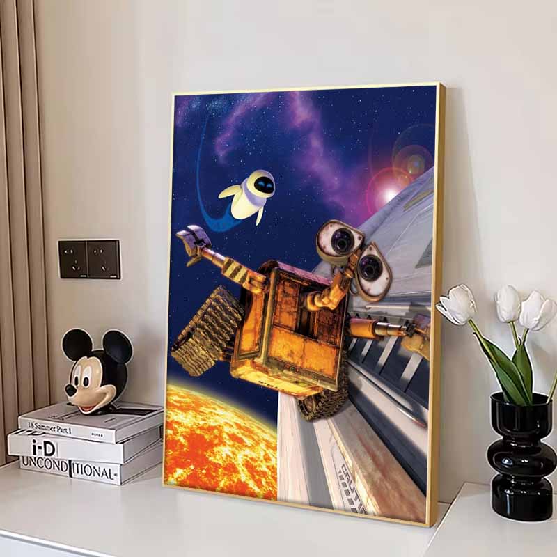 Disney Diamond Painting WALL E  EVE Space Adventure Illustration 5D DIY Diamond Painting Embroidery Set Round  Diamond Art Mosaic Home Decor