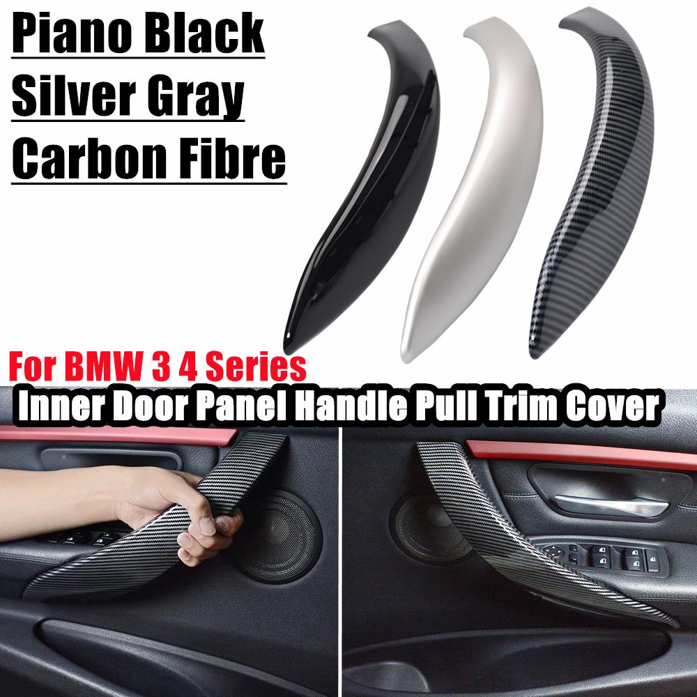 Interior Door Carbon Fiber Color Pull Handle Inside Trim For BMW 3 4 Series F30 F31 F32 F33 F34 F35 F36 F80 F82 F83 2013-2018