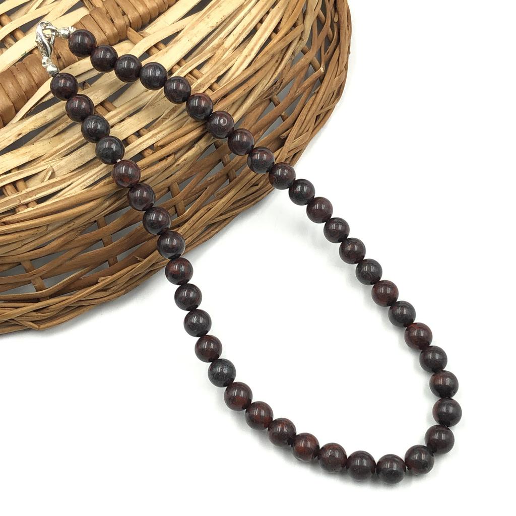 8mm Natürliche Eisen-Tigerauge Edelsteinperlen Verstellbare Halskette 17-20" Handgefertigt Schönes Choker Halsband Für Geschenk 8BN-35