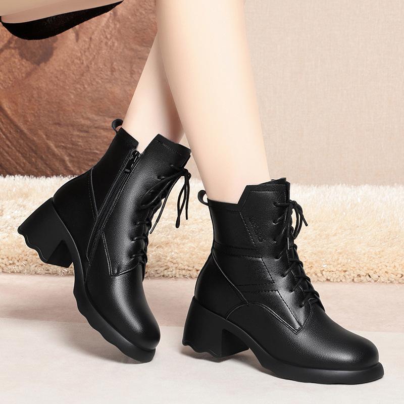 

Off-white Martin boots women s British style short boots, new thick heel thick heel spring and autumn single boots 41