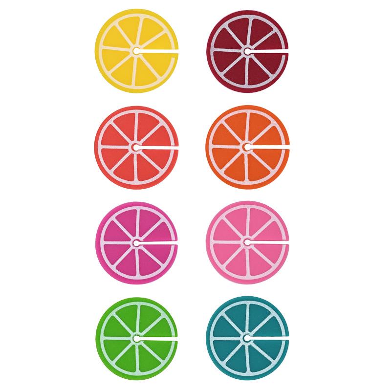 

Food-Grade Silicone Wine Glass Markers - Orange & Red Stickers for Parties & Cocktails