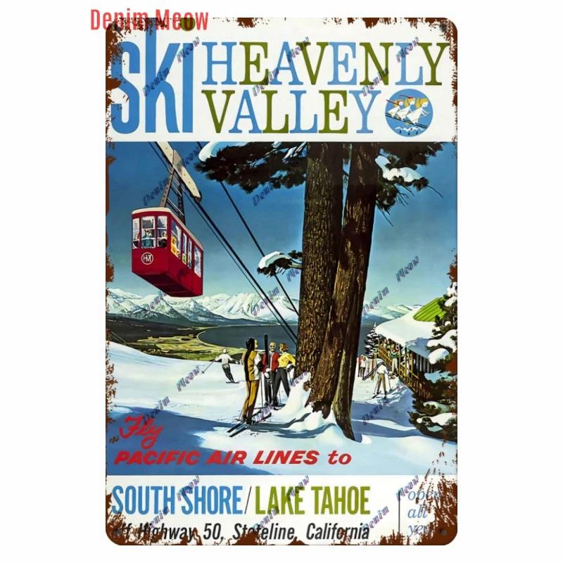 Vintage Ski Patrol Metal Poster, Retro Apres Skiing Tin Sign, Outdoor Winter Sports, Ski Team Printing Decoration, Plates, WY262