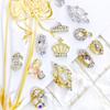 Yousheng 10Pcs/Bag Nail Rhinestones Crowns Dollars Manicure Design Alloy 3D Nail Art Decorations for Nail Design