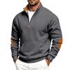 Men's Retro Patchwork Half-Zip Sweatshirt with Stand Collar for Fall Winter Casual Wear