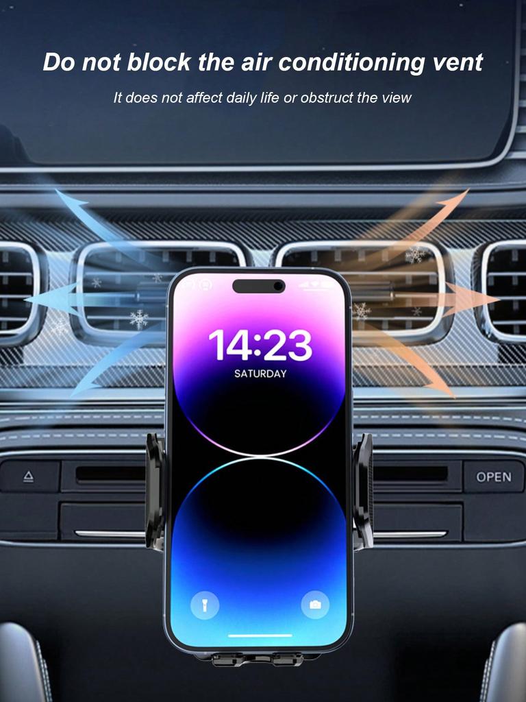 Car CD Slot Phone Holder, Auto Locking 360° Rotation, No Drilling Non-Slip Design, Fits 4.0–6.7 Inch Phones