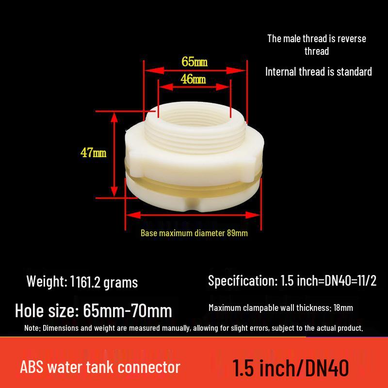 POM Anti-Corrosion Plastic Steel Connector with Internal and External Threads for Water Pipes and Tanks
