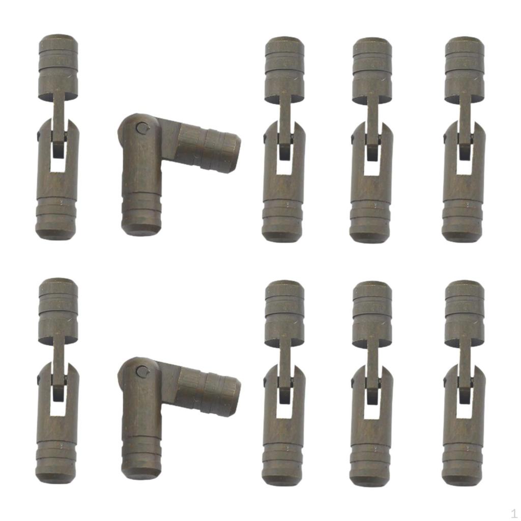 10 Brass Furniture Hinges, Cylindrical Barrel Concealed Hinges for Music Boxes,