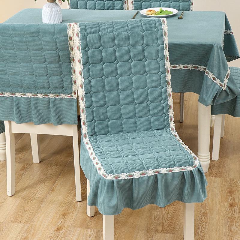 Minimalist Chair Cover Non-Slip Thickened Plaid Soft Ruffle Trim Dining Seat Cover All-Season Universal One-Piece Chair Cover 1 pc зелёный 2750₽