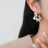 Ringlow Übertriebene Ohrringe Perlenperlen Tropfen Schneeflocke Damen